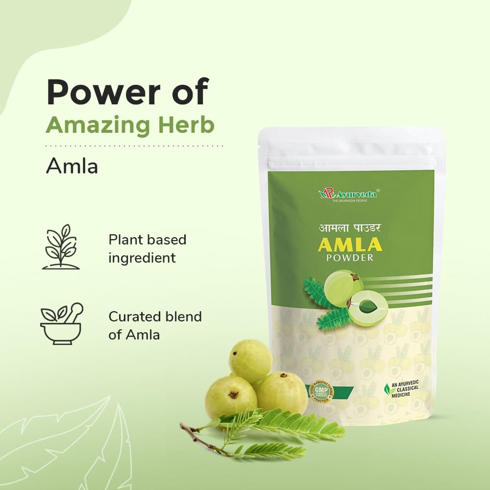 100% Natural & Pure Amla Powder- For Wrinkle Free Skin and Shining Hair
