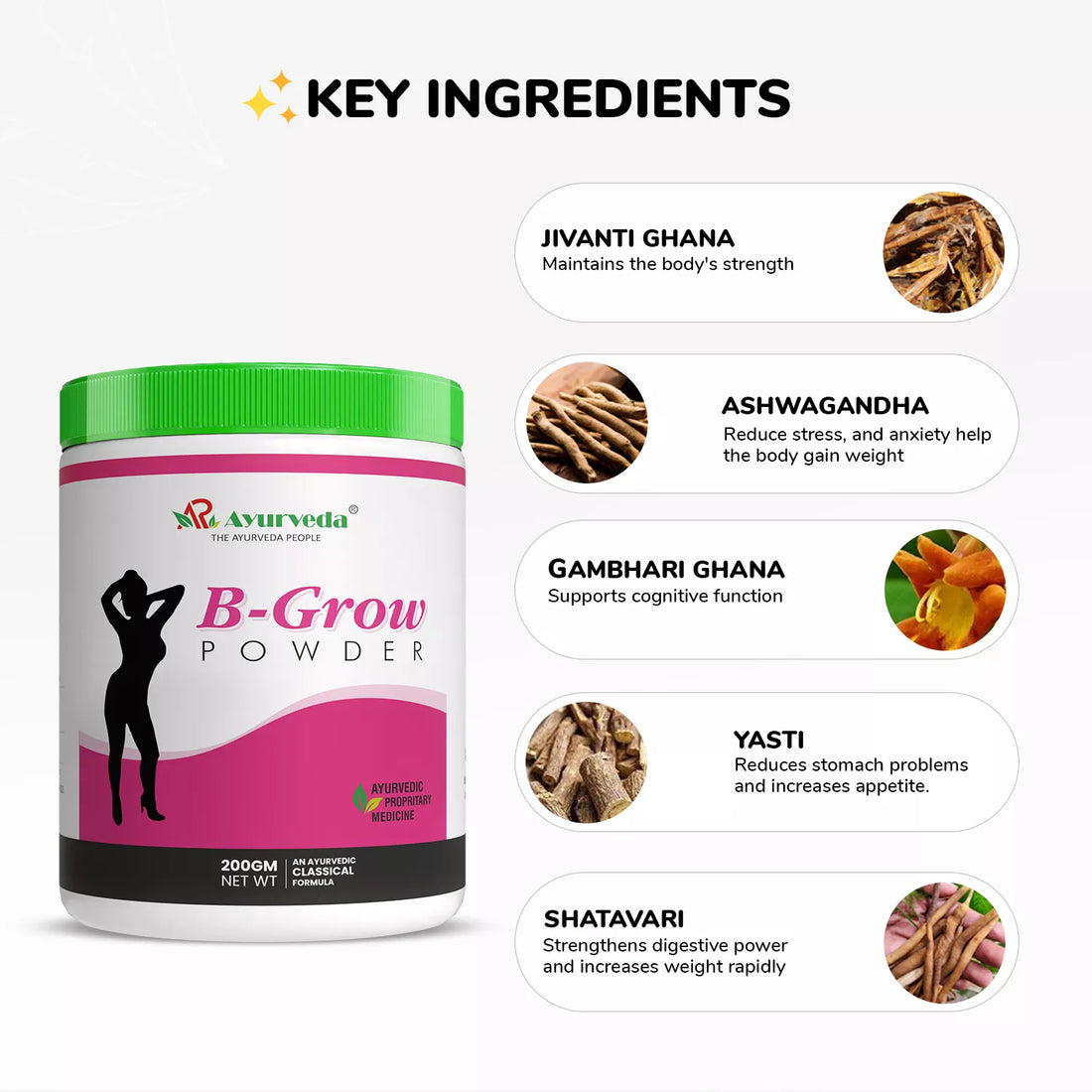 B Grow Powder- Ayurvedic Weight Gain Powder For Female