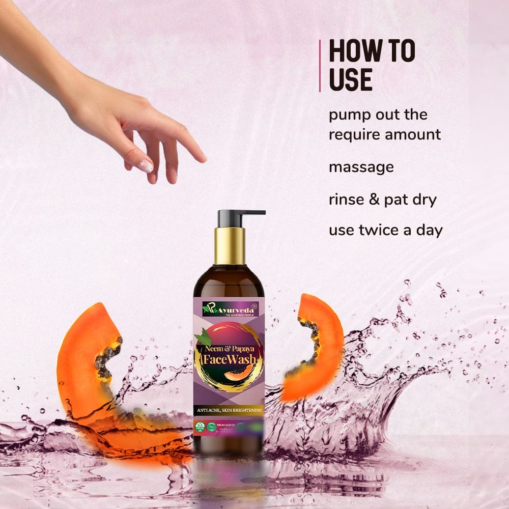 Anti acne, Skin Brightening Neem & papaya Face Wash