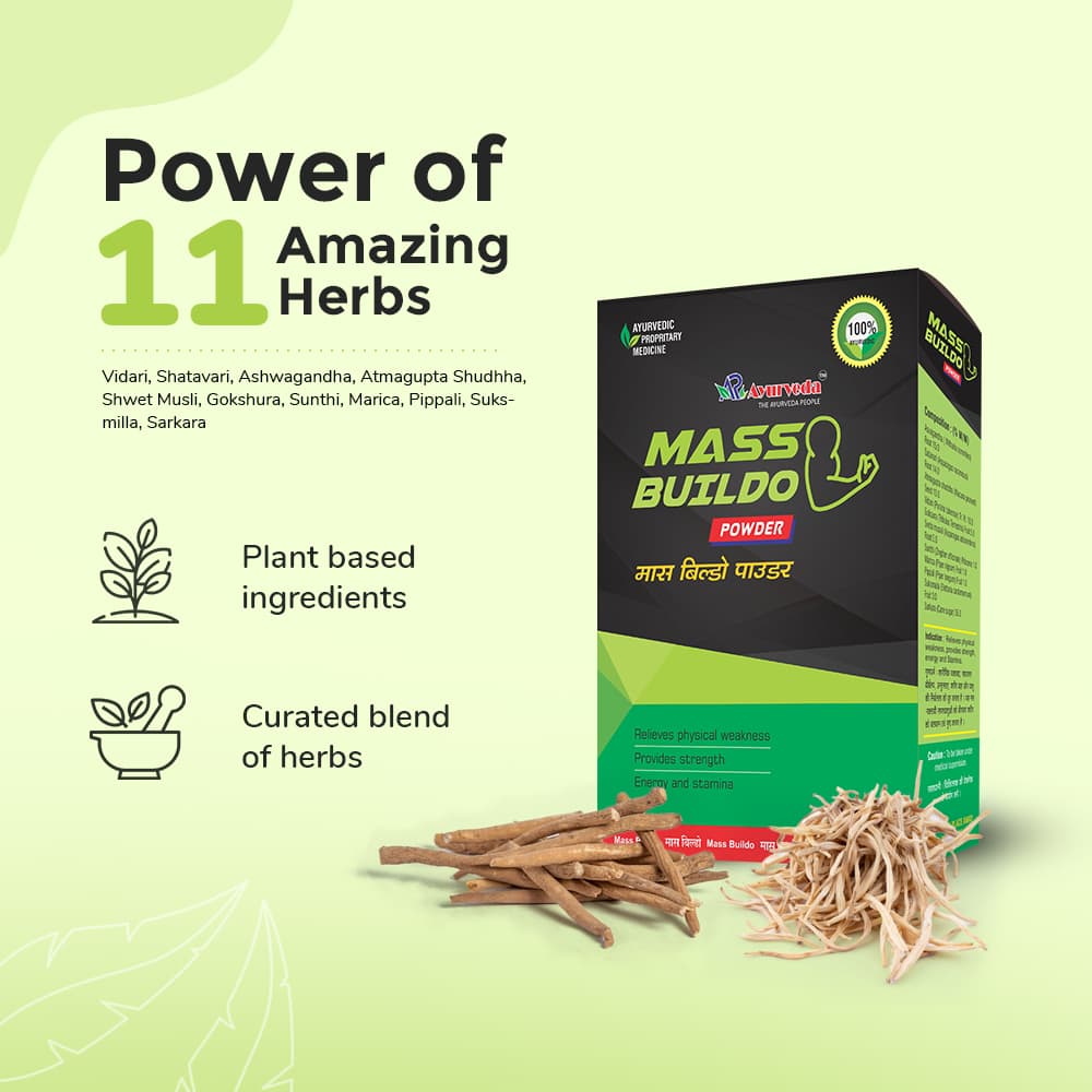 Mass Buildo Powder- Ayurvedic Powder For Muscle Gain