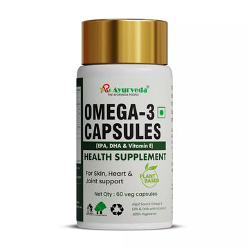 AR Ayurveda Omega-3 Capsules | Pure Vegetarian Supplement with EPA, DHA & Vitamin E